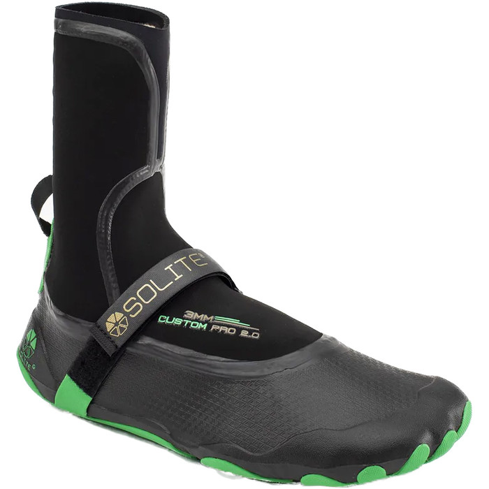 2024 Solite Custom Pro 2.0 3mm Wetsuit Boots 21001 - Green / Black